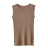 Camiseta de Tirantes de Punto sin Mangas para Mujer Primavera y Otoño, Corte Holgado, Tallas Grandes, Camisola Delgada para Usar en Capas o como Prenda Exterior