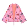 Comercio Exterior 2025 Otoño Nueva Moda Femenina Estilo Europeo y Americano Casual Holgada Bordada Estampada Camisa con Cordones 2855202