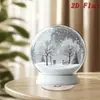 Impresión Plana Transfronteriza 2D Plana Rotación 360 con Escena de Bosque Invernal