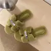 Chinelos Fofos Estilo Coreano Estilo Fada para Mulheres, Uso Externo, Novidades Outono/Inverno 2026, Celebridade da Internet Super Populares Moda Chinelos de Algodão com Solado Plano de Uma Tira