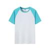 Camisetas de Verão Raglan Color-Block de Manga Curta para Homens e Mulheres Algodão Puro Soltas Gola Redonda Uniformes Camisetas Culturais de Grupo Personalizadas com Logotipo Estampado