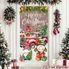 Capa de porta de Natal mais vendida internacionalmente, banner de porta, placa de varanda, tecido decorativo para pendurar, decoração de porta festiva para pátio externo
