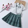 Ropa para niños una generación de niñas Hanfu estilo chino traje Tang primavera nuevo falda de manga corta para niños con bolsa