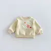 Moletom forrado com fleece para meninas com bordado de toalha, nova coleção de inverno 2026, design fofo de desenho animado bordado, estilo pullover, zdy6648