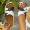 Nuevas sandalias de cuña de plataforma gruesa de verano 2025, de color block, con punta abierta, estilo europeo y americano, para mujer, venta al por mayor