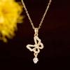 Collar Simple de Acero de Titanio Estilo Nuevo, Cadena para el Cuello que No se Desvanece para Mujer, Colgante Versátil de Lujo Ligero de Moda, Cadena para Clavícula de Mujer