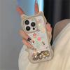 Soporte de espejo de flores de pantalla completa lPhone15promax orejas de gato lindas Huawei nuevo modelo 14promax
