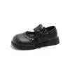 Zapatos de Cuero para Niñas Zapatos de Princesa 2026 Otoño Nuevo Estilo Moño Suela Suave Zapatos Casuales Versátiles Estudiante Británica Zapatos de Una Sola Pieza