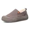Invierno Nuevo 2026 Suela Gruesa Más Terciopelo Cálido Zapatos de Hombre Cómodos Versátiles Corte Bajo Slip-On Suela Plana Suela Suave Botas de Nieve
