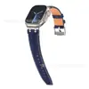 Correa para Apple Watch Adecuada para Apple Watch Correa de Mezclilla S12 Correa de Cuero para Reloj Pulsera iWatch 46mm