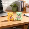 Pajarita de Color Sólido Oso Sentado Accesorio DIY Figura Linda Adorno de Escritorio Decoración de Micro Paisaje Artículo Pequeño