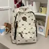 Mochila de Moda Estilo Coreano Veludo Coteleiro Design de Nicho Fofa Doce Laço Mochila Escolar para Estudante Mochila Casual Feminina