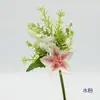 Flores Artificiales para Bodas, Decoración de Escena de Salón de Bodas, Arreglos Florales, Ramo de Novia, Flores de Seda, Flores de Loto con Astas de Ciervo Atadas a Mano