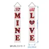 Amazon Transfronterizo Día de San Valentín Pareja Feliz Corazón Decoración Arreglo Porche Puerta Decoración Pancarta Tela de Fondo