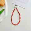 Cadena de Cristal con Cuentas Hecha a Mano para Teléfono Móvil de Celebridad de Internet para Mujeres, Llavero Exquisito y de Alta Gama Junta de Llavero Cadena Corta para Colgar el Teléfono Móvil en la Muñeca