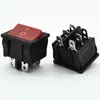 Interruptor tipo barco de 6 patas 3 velocidades 24*21 tapa roja sólida punto compuesto interruptor tipo barco KCD5 interruptor de alta corriente