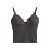Spice Girls Pure Want Regata com Decote V Colete Feminino com Bojo Renda Básica Renda Roupa Externa Justa Costas Bonitas Top