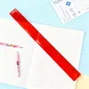 Régua Reta Colorida Transparente com Furos Transfronteiriça 30cm Escala Plástico Colorido Régua PS para Alunos do Ensino Fundamental Desenho e Medição Atacado
