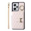 Venta al por mayor aplicable red mi note12Pro Funda de cuero con tarjetero de anillo a cuadros note11S bandolera funda protectora para mujer