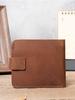 NT008 Botão Masculino Couro Genuíno Pequena Bolsa para Dinheiro e Cartões Nova Carteira Simples Fina Couro Bovino Camada Superior Carteira para Jovens