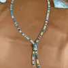Collar de Borla de Zirconia Aretes Set de Dos Piezas Moda Europea y Americana Lujo Accesible Cadena Elegante para la Clavícula Accesorios de Nicho de Alta Gama para Mujeres