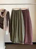 Pantalones de pierna ancha de algodón lavado con cordón estilo retro coreano y japonés para mujer, nueva colección de otoño, pantalones rectos holgados y versátiles para uso casual, con curva