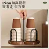 Dispensador de Vasos Desechables, Madera Maciza, Acabado de Alta Gama, Estante de Almacenamiento para Vasos de Agua, Portavasos de Papel para Escritorio para Café y Té