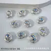 Caja Mágica Ovalada Incrustada de Diamantes Anillo Facial Huevo de Paloma de Ocho Agujeros Zircón Pulsera de Cuentas DIY Accesorios Espaciadores para Collar Ojo de Gato