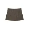 Venta al por mayor 2026 Otoño Nuevo Estilo Europeo y Americano Pantalones Falda Casual a Cuadros con Cinturón para Mujer 7390