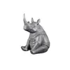 Estátua Criativa de Rinoceronte Pequeno em Latão Ornatos de Cura Decorações de Mesa de Animais Pequenos Ornamentos Decorativos Personalizados