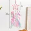 Atrapasueños de Plumas Estilo Fresco Transfronterizo Decoración Colgante Carrillón de Viento Colgante Tejido de Plumas Hecho a Mano Decoración Linda para Habitación Infantil