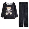 Venta de liquidación: Pijama Lindo de Oso Estilo Coreano para Mujer, Conjunto Casual Delgado de Manga Larga para Primavera y Otoño, para Verano