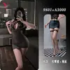 Pensamentos Noturnos Choro Noturno Flertando Interesse Sexual Lingerie Ascético QQNY Roupa de Secretária Decote Profundo Brilhante Costas Expostas Quadril Uniforme 9801
