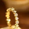 Estilo de moda S925 Plateado con Oro de 18K Anillo Redondo de Moissanita de 2.5mm Venta Cruzada Mejor Vendido para Mujeres Anillo de Boda
