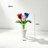 Buquê de Rosa Esmaltada Zibo Mini Arranjo de Flores Artificiais de Vidro Decoração de Mesa Artesanato Presente de Dia dos Namorados