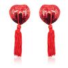 Adhesivo para pezón de silicona con lentejuelas, diseño de gota de sangre en forma de corazón rojo, sin costuras, invisible, 7290