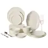 Louças de porcelana óssea, tigelas e pratos, aptos para micro-ondas, adequados para uso doméstico de jovens, pratos de jantar de luxo leve, alto valor estético, cerâmica branca pura, presente de alta qualidade