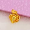 Colgante de corazón en espiral chapado en oro y latón, joyería de oro de imitación galvanizada, suministro de puesto de comercio electrónico, collar colgante para mujer