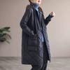 Chaqueta de Algodón Versátil de Longitud Media, Nuevo Estilo Otoño e Invierno 2026, Abrigo Grueso Acolchado de Moda y Sencillo con Capucha y Ropa de Algodón con Retazos para Mujer