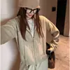 Nueva chaqueta suéter de punto con capucha para mujer, otoño e invierno, con diseño de cremallera, corte holgado, casual y versátil, top casual y relajado