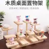 Prateleira de Exibição de Brinquedos de Figura Madeira Maciça Capa de Tecido Multicamadas Suporte de Exibição de Figuras Prateleira Organizadora de Brinquedos de Figura para Crianças
