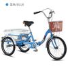 Bicicleta de Tres Ruedas, Triciclo, Bicicleta de Pedales, Vehículo de Ocio Impulsado por Humanos, Carrito de Compras, Bicicleta de Carga Impulsada por Pedales, Diseño Plegable