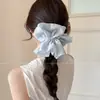 Goma para el pelo morada de taro para mujer, Cuerda para el pelo con vibra relajada, Accesorio de alta gama para peinados de moño, Flor grande para el pelo