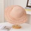 Sombrero de Paja con Lazo Daquan Sombrero de Playa de Verano para Mujer Sombrero de Ala Ancha con Cinta Sombrero para el Sol con Cinta de Perlas Sombrero Protector Solar