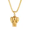 Collar con Colgante en Forma de Elefante, Acero Inoxidable Bicolor Dorado y Plateado, Joyería de Moda, Accesorios Personalizados para Hombre, Venta al por Mayor de Fábrica en Stock