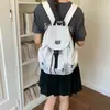 Mochila Nova Coreana de Nicho com Cordão para Mulheres 2026, Mochila Leve de Tecido de Nylon para Estudantes Universitários, Mochila para Ir ao Trabalho e Viagem