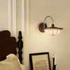 Luminária de Parede Vintage Estilo Song para Cabeceira com Estampa em Tecido, Proteção Ocular, Estilo Chinês Novo, Iluminação Criativa e Única para o Quarto