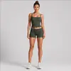 Conjunto de ropa deportiva transfronteriza para mujer con doble tirante, secado rápido, hermoso diseño de espalda, conjunto de chaleco deportivo, conjunto casual para correr y yoga