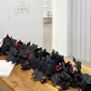 Decoración Navideña de Halloween Acción de Gracias para el Hogar y Exteriores con Hojas de Arce Negras Artificiales de Ratán Transfronteriza de Amazon
