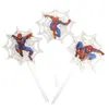 Decoración de Pastel Feliz Cumpleaños Spider-Man Inserto Festivo Telaraña Tarjeta Héroe Mesa de Postres Tarjeta de Fiesta